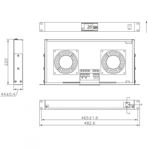 Panel Chłodzący 2x23w Rack 19 1u Wewnętrzny Z Termostatem